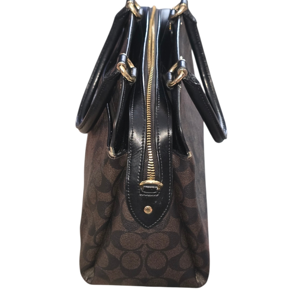 Coach Lillie Carryall Brown Signature Canvas Handbag Purse - Picture 5 of 16